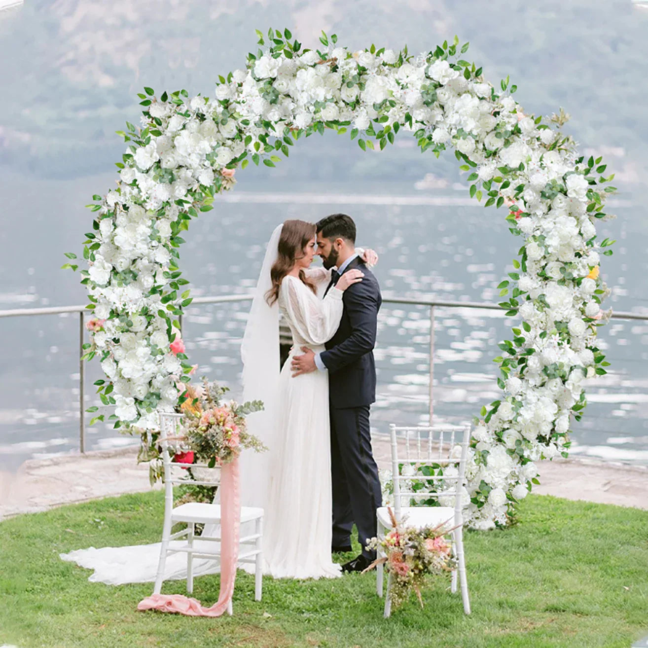 DIY Wedding Flower Wall Decor Silk Peonies Rose Artificial Floral Row Wed Arch Backdrop   wedding supplies garden decor outdoor