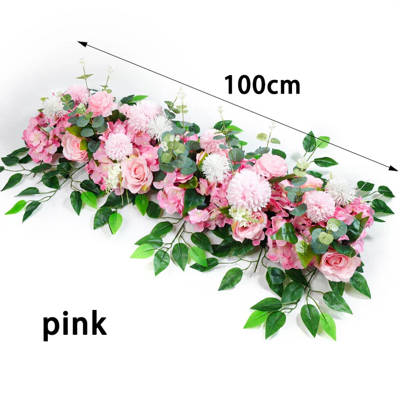 DIY Wedding Flower Wall Decor Silk Peonies Rose Artificial Floral Row Wed Arch Backdrop   wedding supplies garden decor outdoor