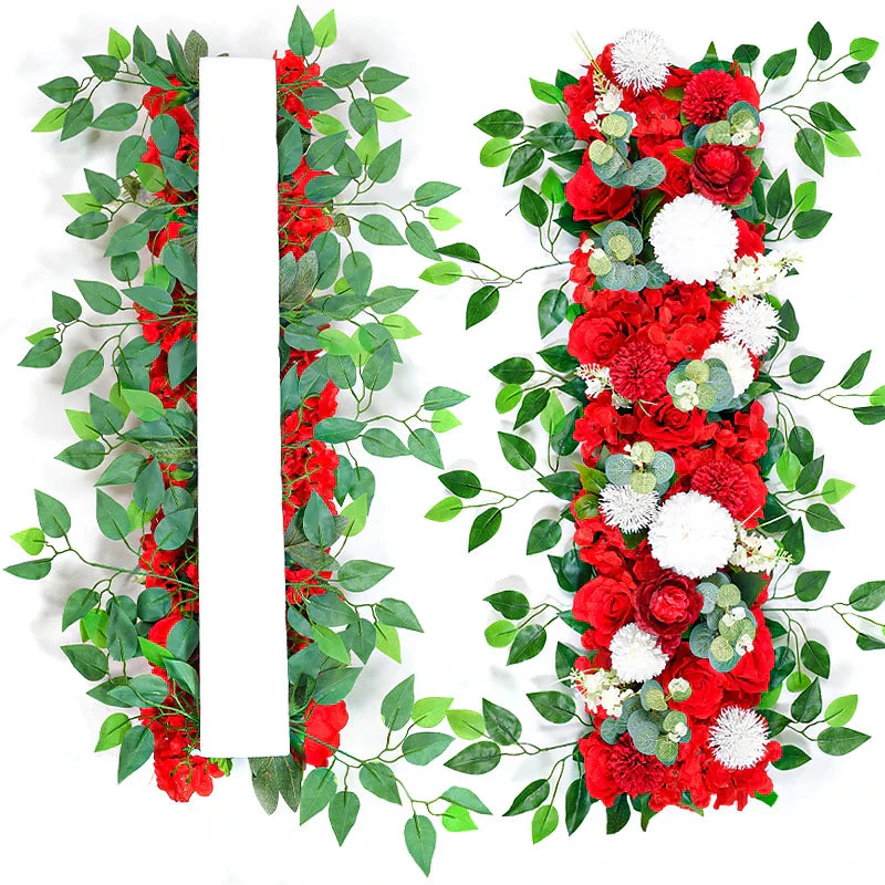 DIY Wedding Flower Wall Decor Silk Peonies Rose Artificial Floral Row Wed Arch Backdrop   wedding supplies garden decor outdoor