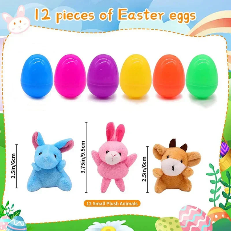 12/24/36pcs Easter Fillable Eggs Colorful Plastic Eggshell Creative Easter Gift Box Children's Toys Wedding Birthday Party Decor