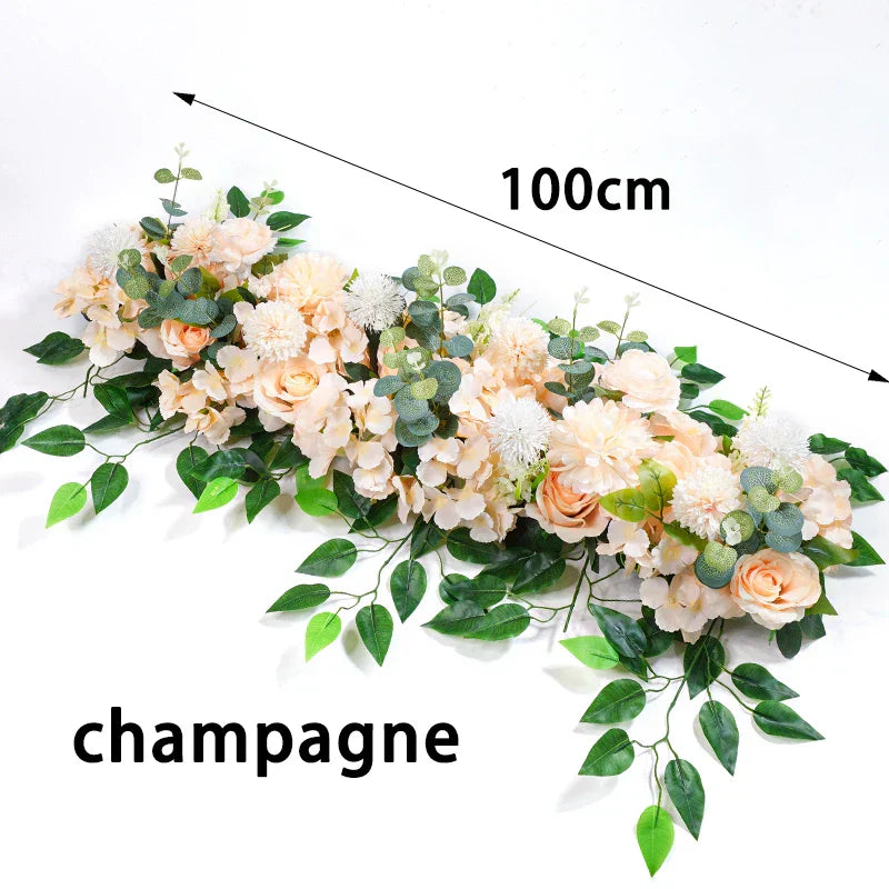 DIY Wedding Flower Wall Decor Silk Peonies Rose Artificial Floral Row Wed Arch Backdrop   wedding supplies garden decor outdoor